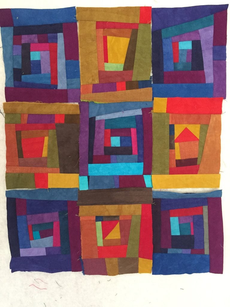 Warm and Cool Improv Blocks in Process - Cindy Grisdela