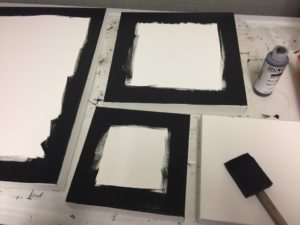 Painting canvas in preparation for mounting quilts - Cindy Grisdela