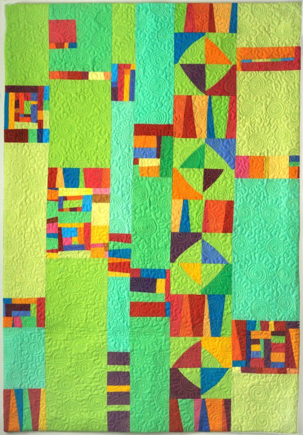 Lime Medley Art Quilt - Cindy Grisdela