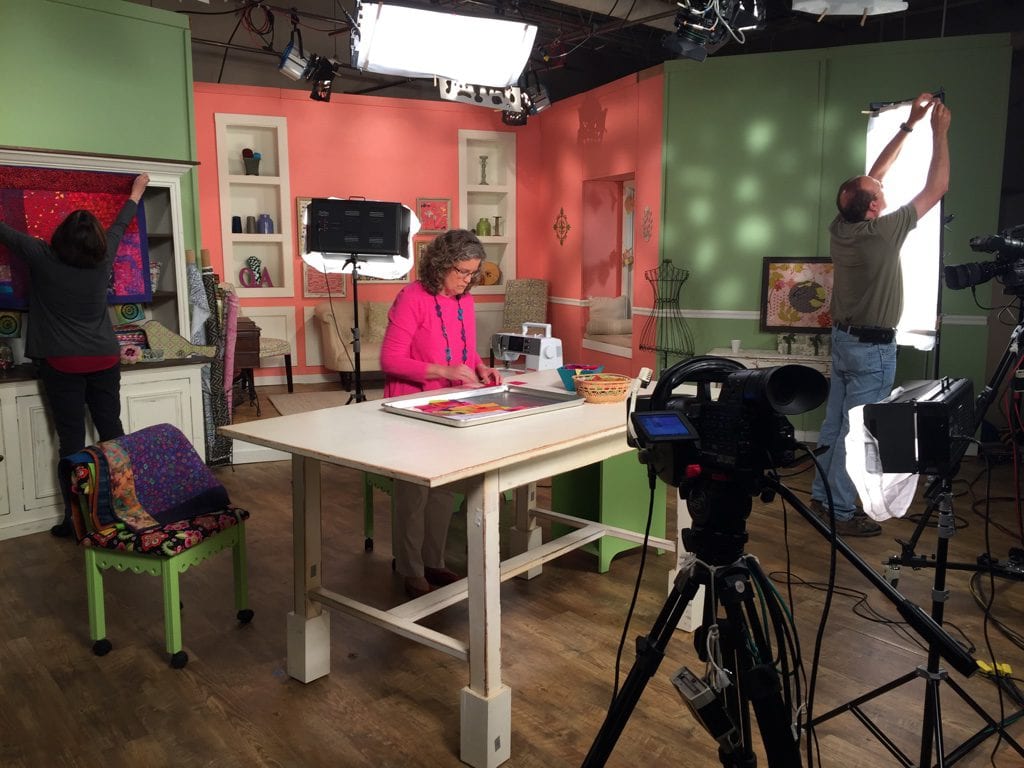On set at Quilting Arts TV - Cindy Grisdela