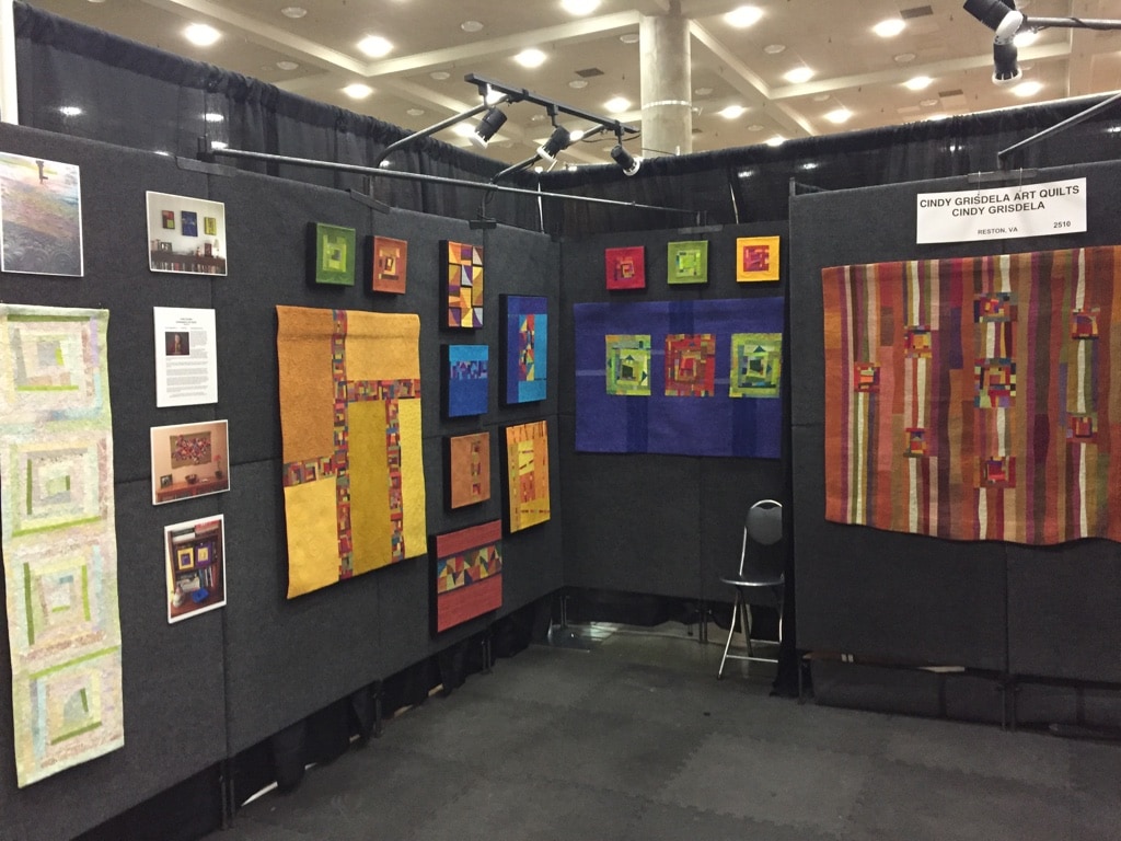All Set Up at the Baltimore Craft Show! Cindy Grisdela Art Quilts