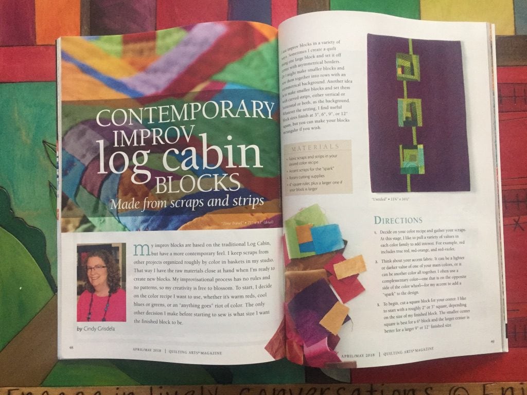 Improv Block Article in Quilting Arts Magazine - Cindy Grisdela Art Quilts