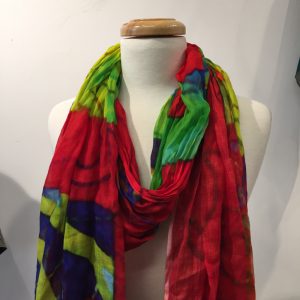 Scarf in red, green and blue - Cindy Grisdela
