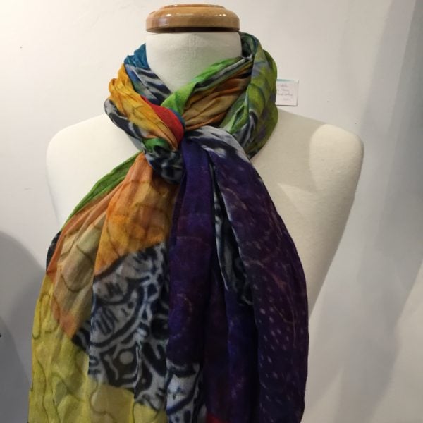 Colorful scarf with black and white accents - Cindy Grisdela