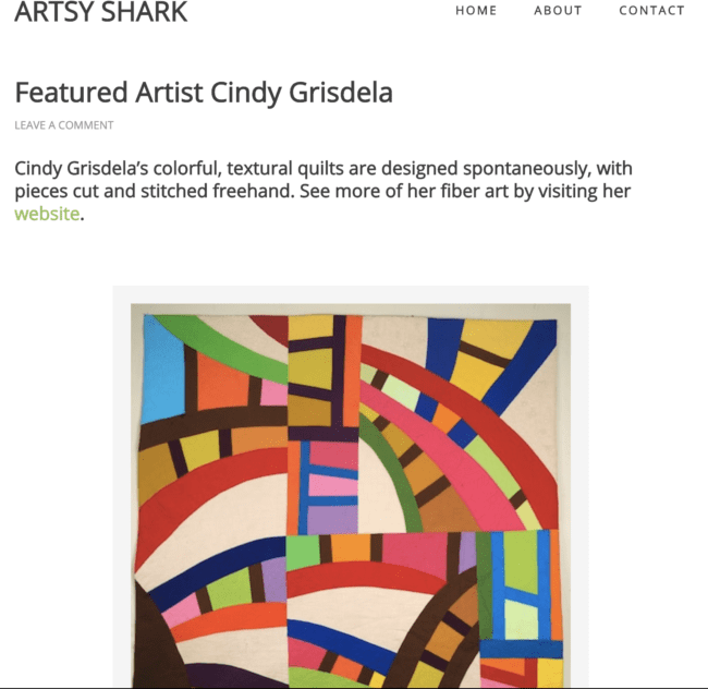 Artsy Shark Feature Cindy Grisdela