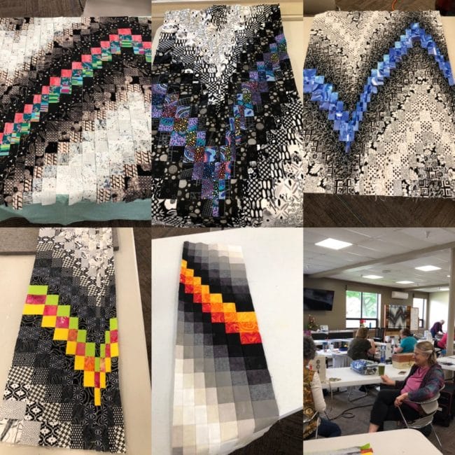 Collage of Bargello class quilts - Cindy Grisdela