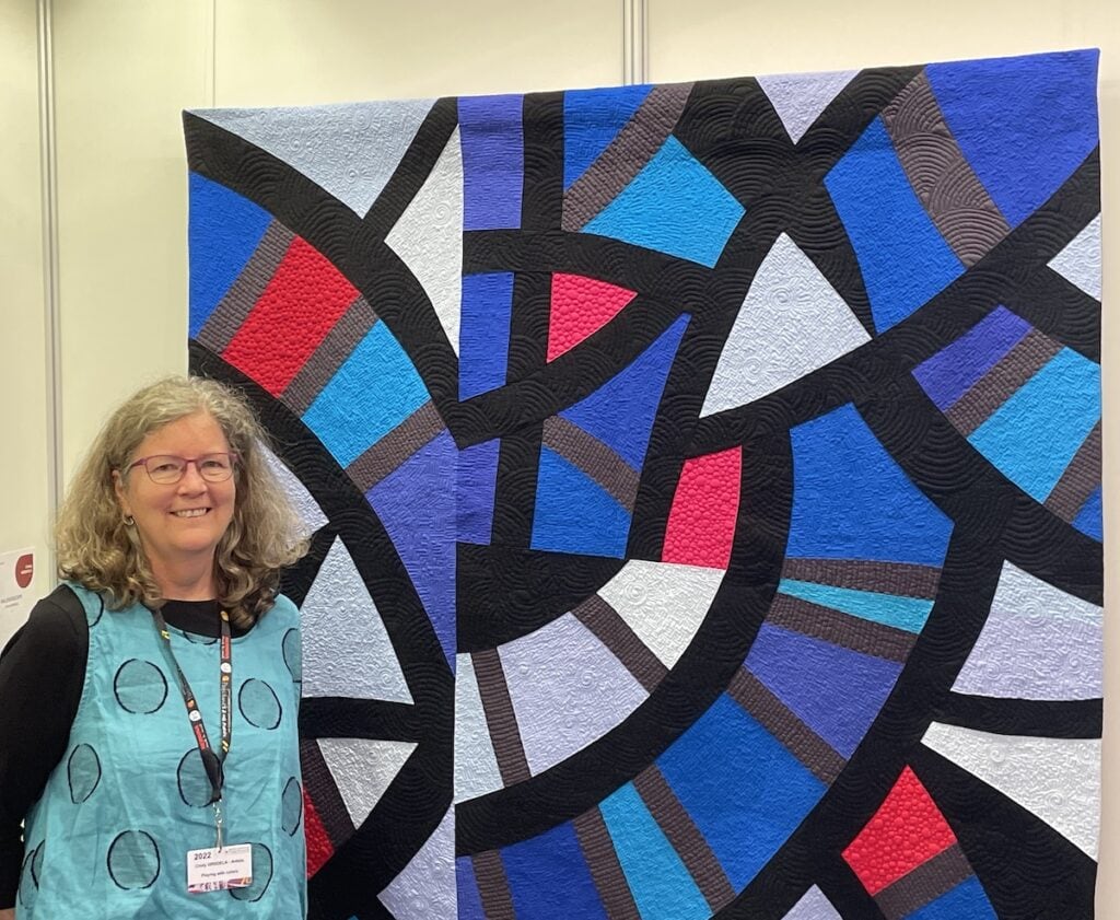 Cindy Grisdela and her amazing art quilt