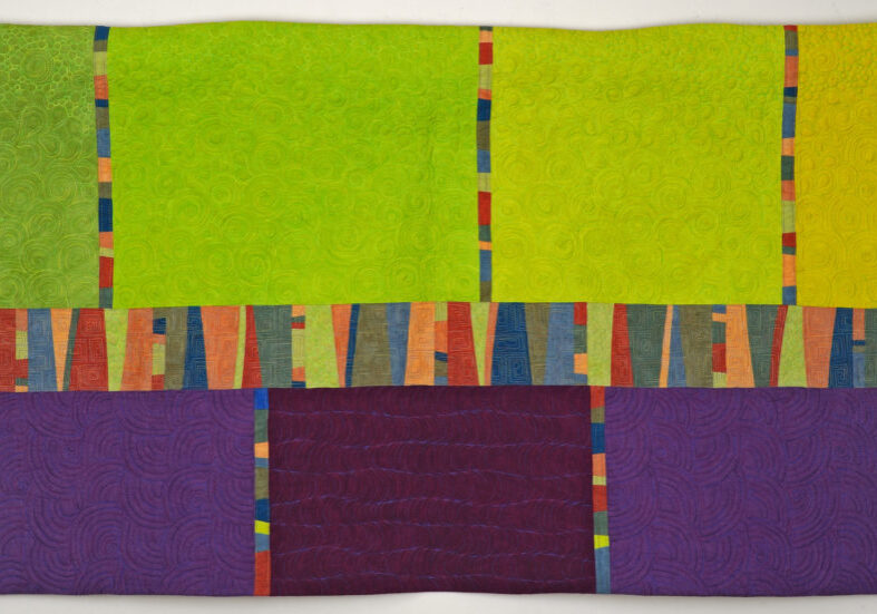 Promenade Art Quilt in Purple and Green - Cindy Grisdela Art Quilts